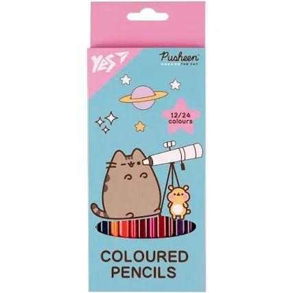 Олівці кольорові YES 12/24 кол. Pusheen Cheek 290745