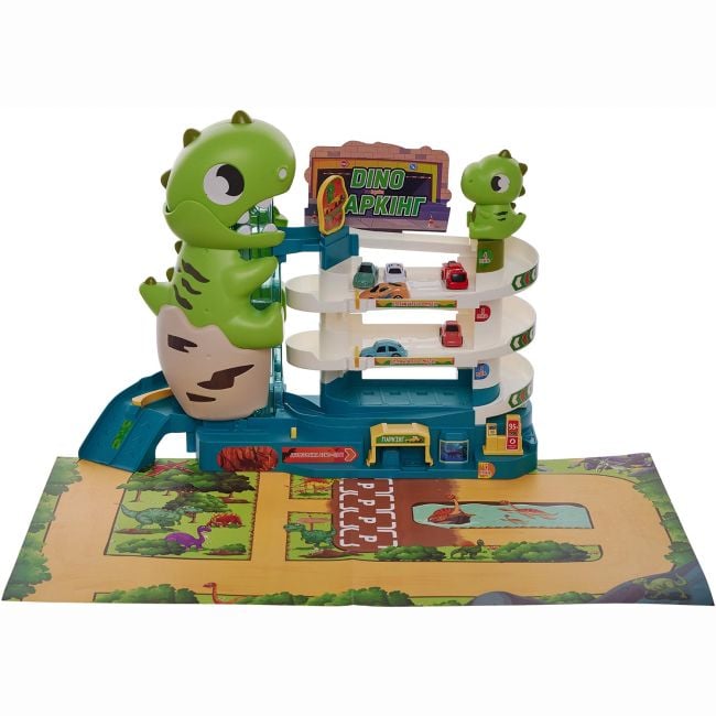 Отаманко Ігровий набір ZIPP Toys Dino паркінг електричний, 6 машинок 532.01.26