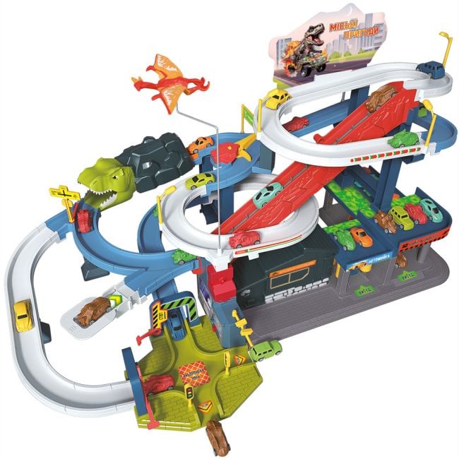 Отаманко Ігровий набір Zipp toys Dino автотрек міська розв'язкаелектричний. 8 машинок 532.01.29