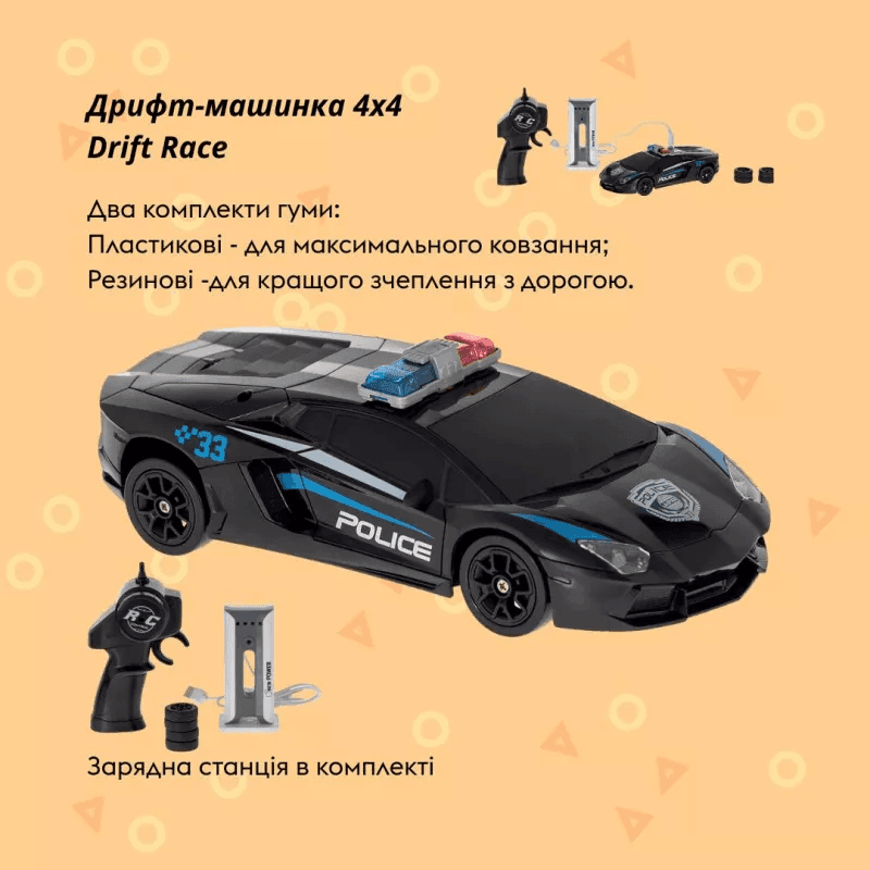 Отаманко Машинка р/К Дрфит-машинка 4х4 Drifr Eace чорний 532.02.41