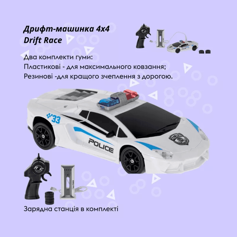 Отаманко Машинка р/К Дрфит-машинка 4х4 Drifr Eace білий 532.02.40