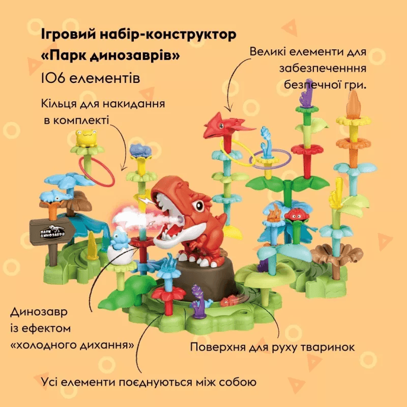 Отаманко Ігровий набір Конструктор "Парк динозаврів" 106 ел. 532.03.69