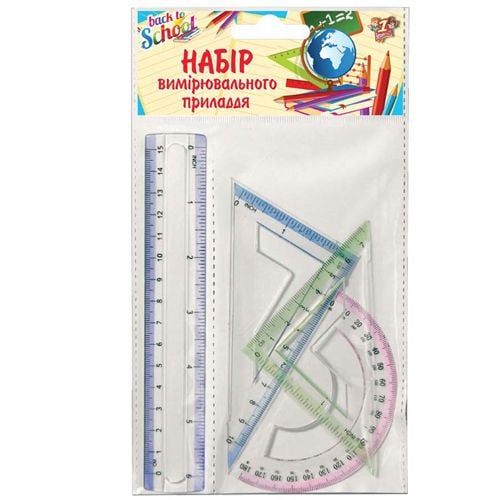 Набір лінійок YES 4 пред. лінійка 15см 370263