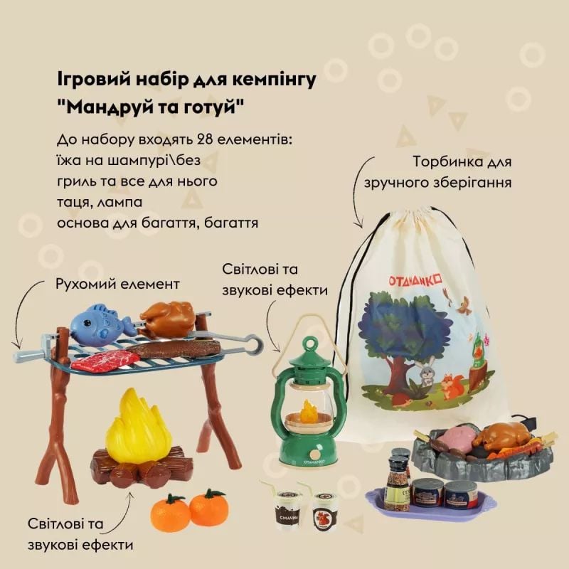 Отаманко Ігровий набір для кемпінгу "Мандруй та готуй" 28 ел. 532.02.60 CA004