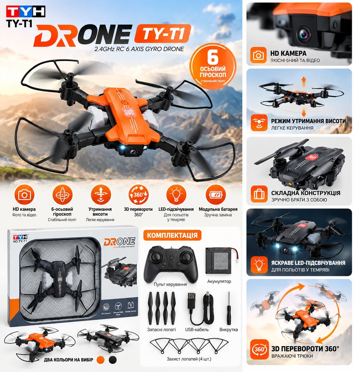 Квадрокоптер із камерою на радіокерув. TY-T1
